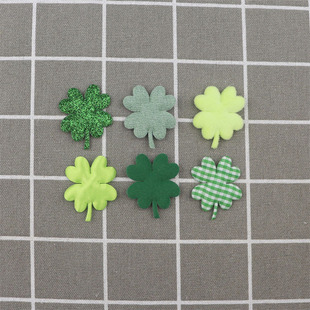3.6cm Double-sided Cloth Four-leaf Clover Accessories DIY Hair Accessories Accessories Material Holiday Decoration Accessories Lucky Grass