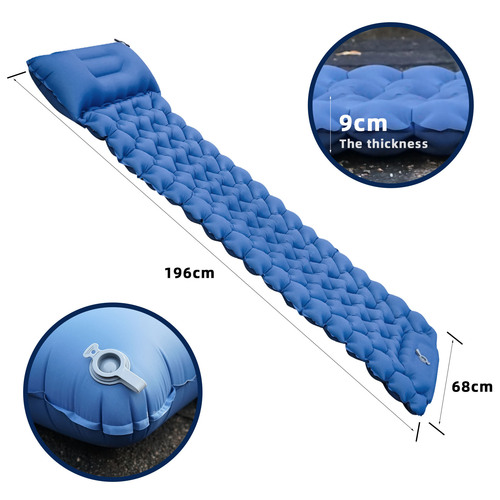 Portable air pad for camping, waterproof travel car nap mat, storage outdoor tent air cushion