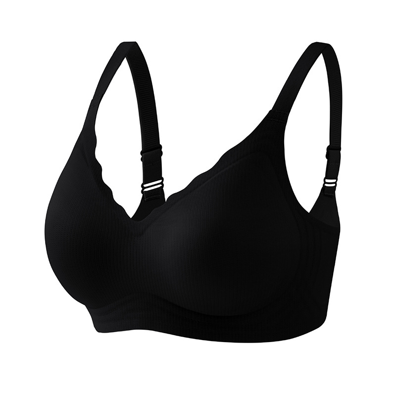 Verano transpirable correa de hombro de jalea ropa interior damas sin anillo de acero sujetador se reúnen en la parte superior de la caída de la copa fija sujetador