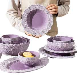 罗兰恋歌欧式餐具陶瓷汤碗饭碗家用2024新款别好看的碗