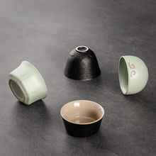 陶瓷杯小茶杯6只裝紫砂陶瓷單個主人哥窯品茗杯茶具茶盞茶碗白瓷
