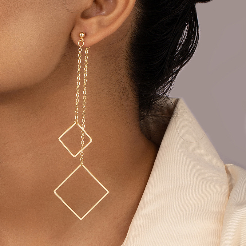 بسيط مثلث هندسي طويل الأقراط غير النظامية picture5