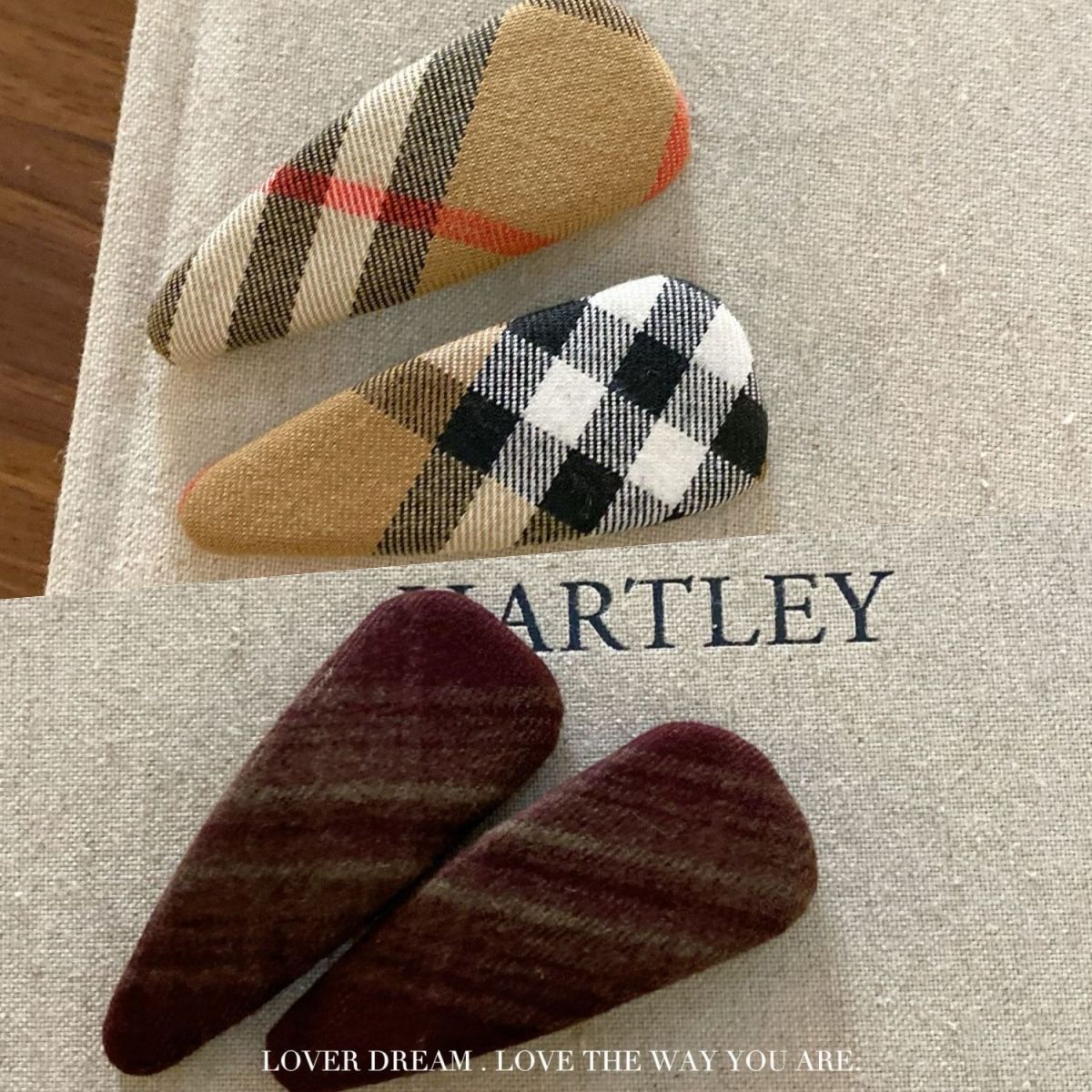 韓国系の新型の格子縞の水滴bbクリップの気質のレトロな前髪のサイドクリップの髪飾りの女性