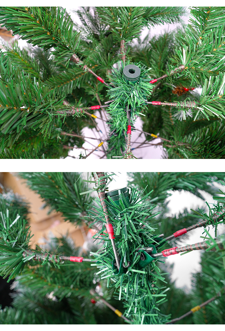 Albero di Natale transfrontaliero nuovo PE sottile neve verde simulazione decorazione natalizia palla di Natale albero appeso_voghion.com