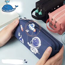 高颜值大容量笔袋文具袋简约韩版卡通宇航员男女学生文具盒铅笔盒