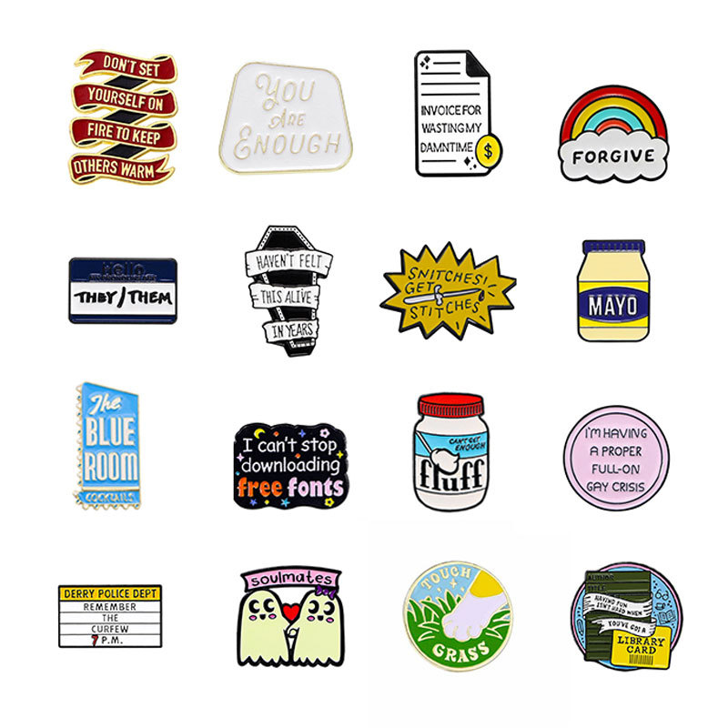 6g Weight Brooches Classification Casual, Daily Occasion Alloy Material Letter, Color Block Pattern All Seasons Season Unisex Gender Irregular, Enamel Design Cute, Modern Style Style Cute Modern Style Pin Letter Color Block Alloy Irregular Enamel Unisex Brooches 无