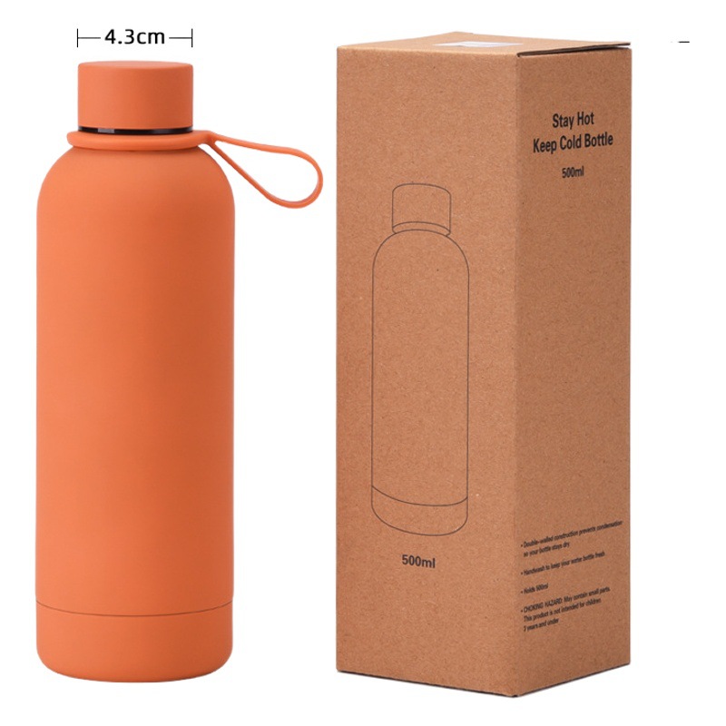 2024 nuevo acero inoxidable boca pequeña taza de vacío letras mango portátil deportes al aire libre botella de agua transfronteriza europea y americana taza de agua