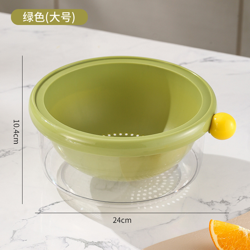 フルーツプレートドーパミン排水バスケット家庭用キッチン二層肥厚野菜洗濯バスケット果物と野菜の排水バスケットフルーツプレートバスケット|undefined