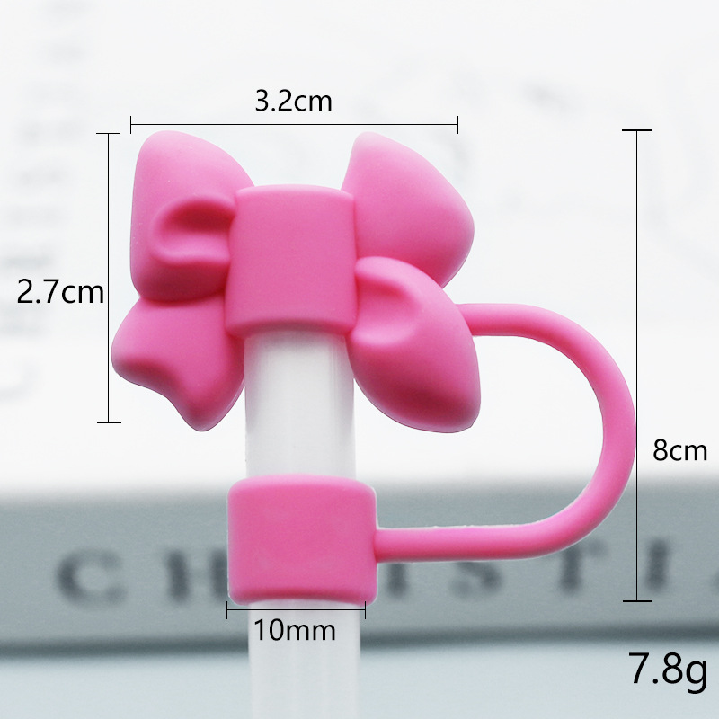 Nueva tapa de pajita de silicona 8-10mm linda muñeca de flores tapa a prueba de polvo se puede reciclar cubierta de pajita transfronteriza