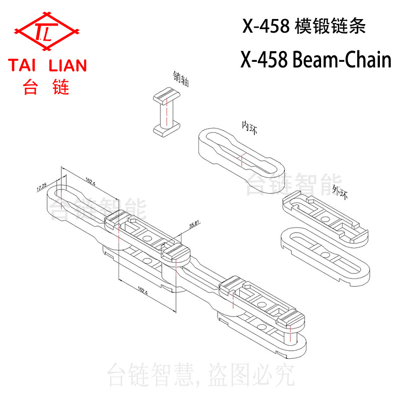 专业批发零售 工字钢输送机链条 台链链条  汽车雾灯喷涂生产线