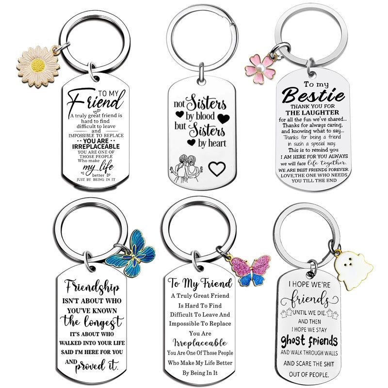 Buen amigo regalo artículos Amazon Venta caliente buenas novias llavero girasol Taigang colgante llavero de acero inoxidable