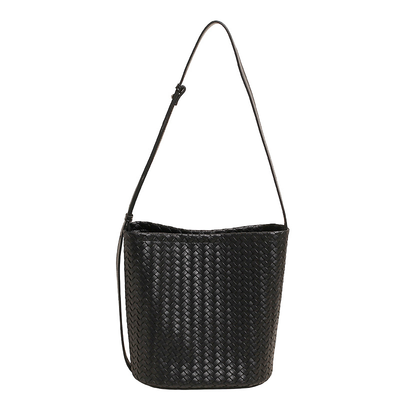 Bolso de cubo de textura transfronteriza 2025 verano nuevo bolso femenino retro tejido patrón bandolera moda niño-madre bandolera