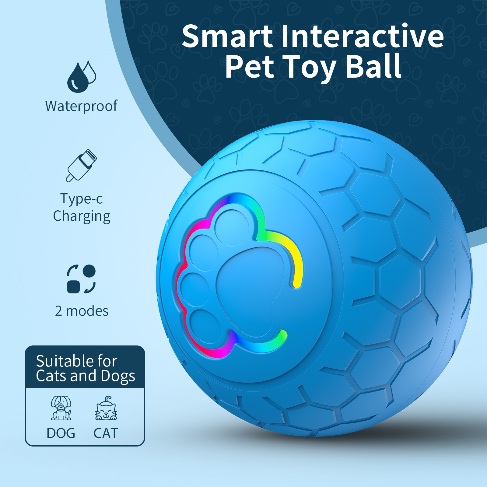工厂直销耐咬宠物智能滚滚球狗玩具球电动智能遥控球引力跳跳球