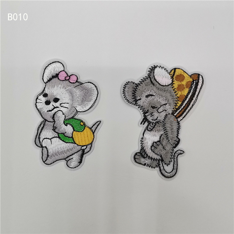 【20个装】可爱卡通老鼠布贴牛仔刺绣补丁贴花衣服修补刺绣布帖