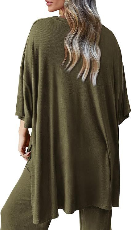618g Weight Half Sleeve Sleeve Length Spandex, Polyester Fabric Type Pant Co-ord Set Sets Type 2 Pieces Set Quantity Daily Occasion Round Neck Neckline Loose Fit Type Solid Color Pattern Summer, Spring Season Women's Gender Casual Style Daily Women's Casual Solid Color Spandex Polyester Pant Co-ord Set Pants Sets 4