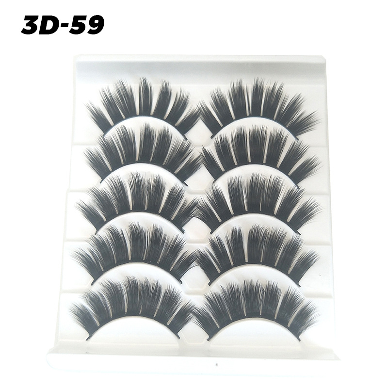 DINGSEN pestañas postizas de fábrica al por mayor 3D pestañas tridimensionales 5 pares Paquete de pestañas tres más de D-46 estilos