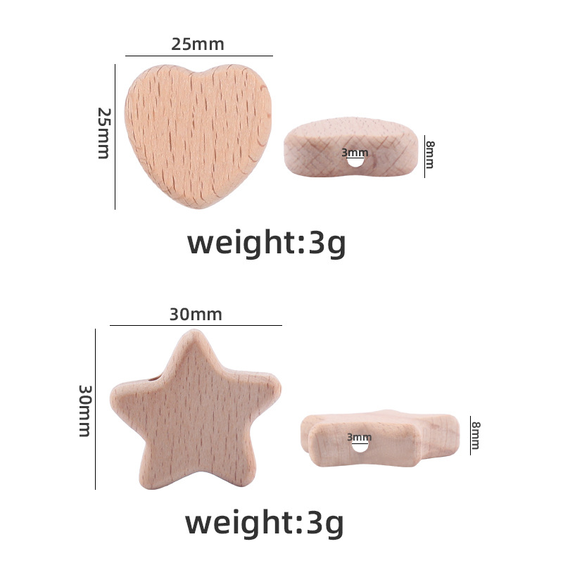 Nuevo bebé suministros Beech Love Star forma mordedor creativo DIY chupete cadena teether pulsera Accesorios