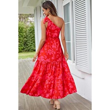 G 28354 Off Shoulder Tie Waist Dress ¶��������ȹ
