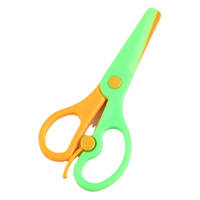 Детские безопасные пластиковые ножницы для детского сада, для рукоделия, для резки бумаги, милые, прочные, эластичные, с защитой от защемления, железные ножницы