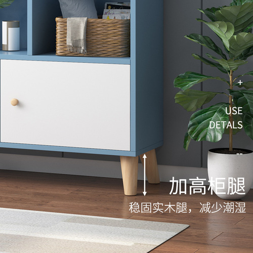 Bookshelf rack floor-to-ceiling wall-mounted living room children's toy storage cabinet storage cabinet household small bookcase