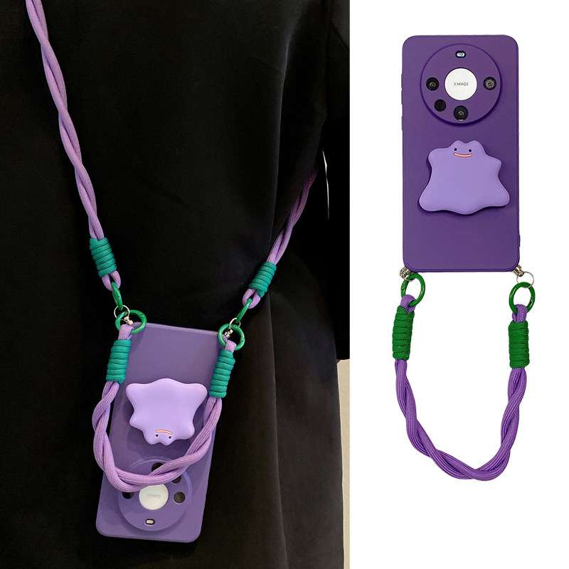 Purple Ghost Stand for Samsung s24 Phone Case s23 Women's s22ultra Silicone s21fe Soft A73/a55