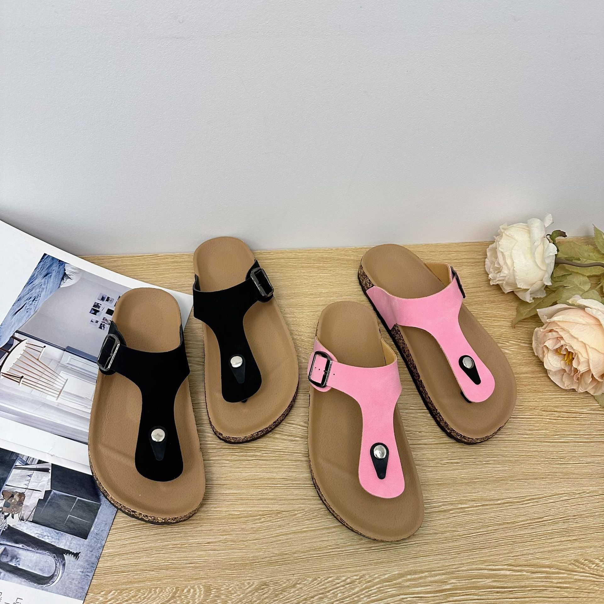 Plus Size Women's Cork Slippers European And American Style Lady Slippers_vogvips.com