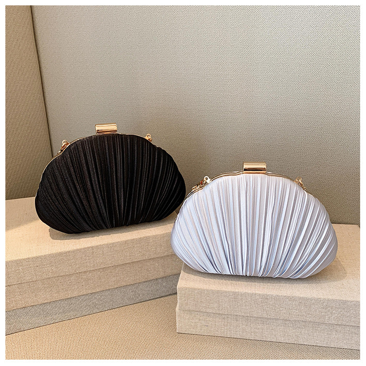 2025 nuevo cross-border Shell damas bolsa de cena ligera de lujo bolsas de mano plegadas de alto nivel sensación de fiesta de boda bolsa de noche