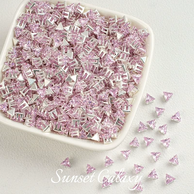Triangular Copper Plated 18K Gold Zərgərlik ara hissələri - 4mmpink-silver-30-pieces