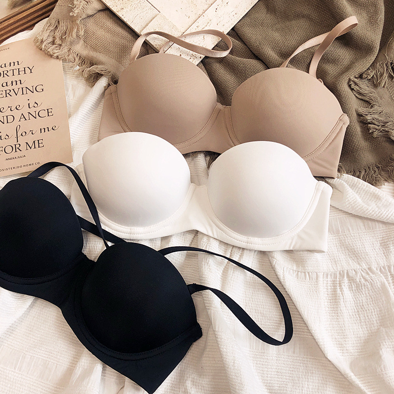 Popular Half-Cup Lingerie for Women with Small Bust, Push-Up Smooth Bra with Soft Underwire