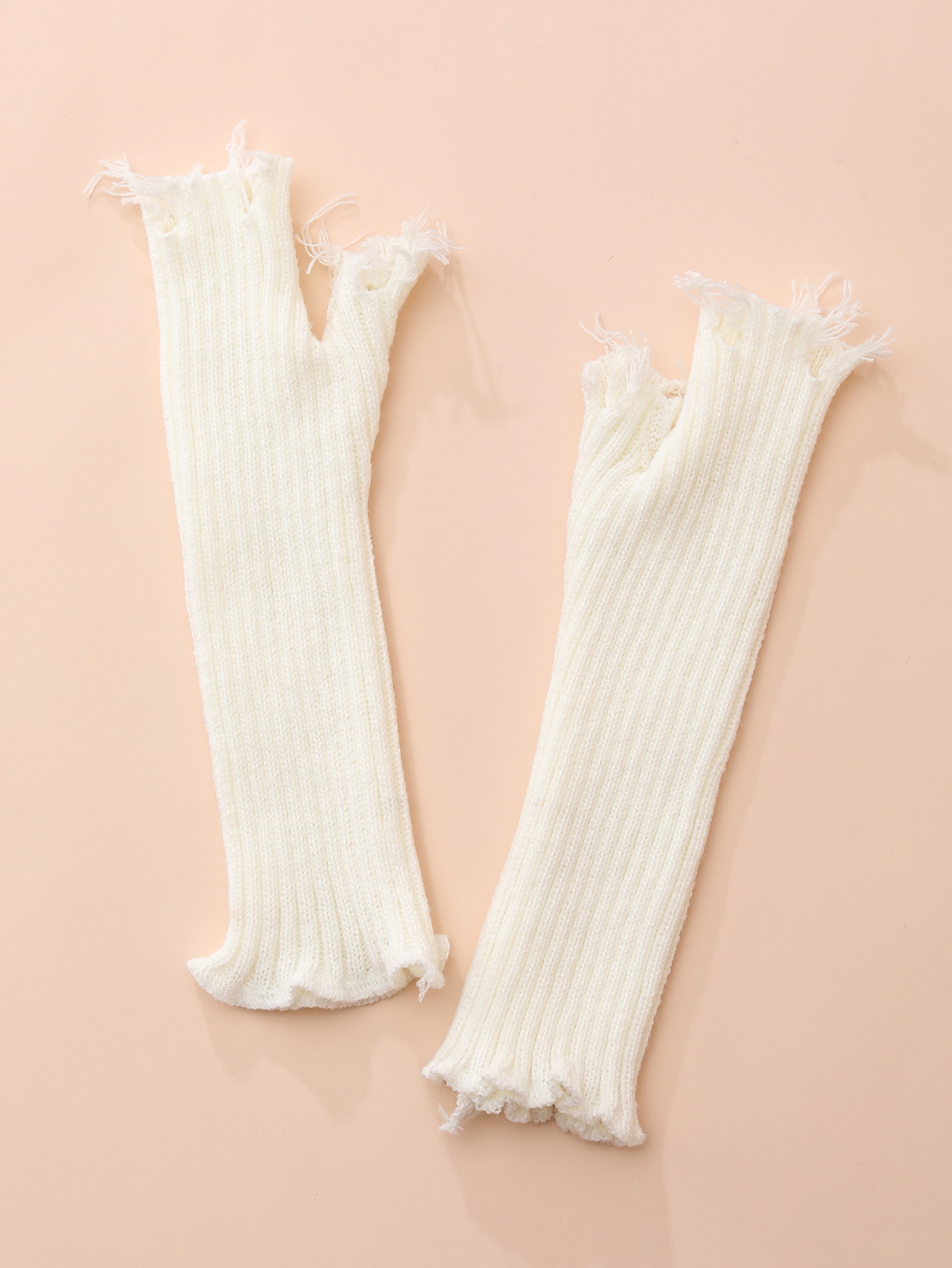 Otoño e Invierno nueva moda personalizada rasgado de punto guantes medio dedo