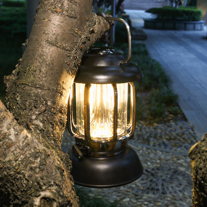 Nueva transfronteriza lámpara de camping al aire libre camping linterna doble fuente de luz lámpara de iluminación impermeable multi-funcional larga resistencia resaltar