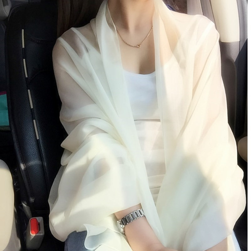 Long thin shiffon solid color beach cloak