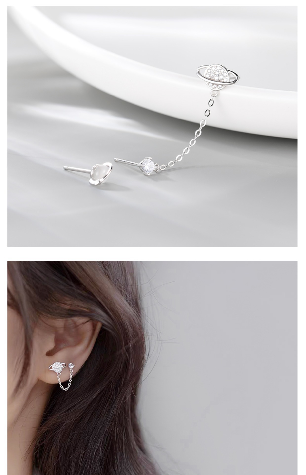 Fashion Planet Copper Gold Plated Rhinestones Earrings 1 Pair