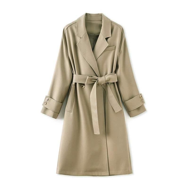 2323712-Loose and versatile long trench coat-Note: Special offer will not be returned