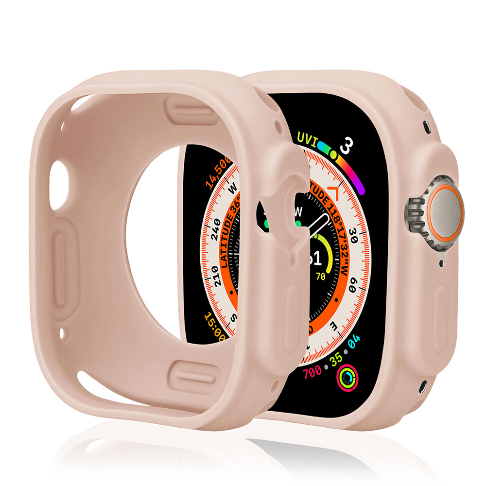 Aplicable para Apple Watch Applewatch9 caso ultra49mm caja de silicona caramelo cubierta de caja suave