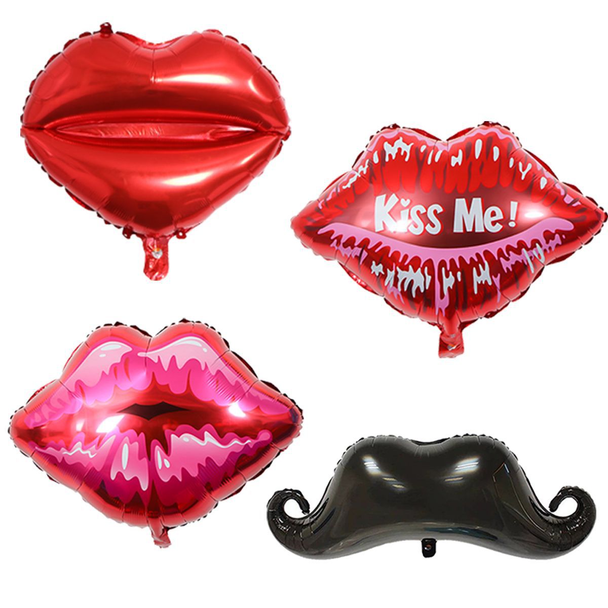 Película de aluminio globo fiesta barba película de aluminio globo escena decoración labios kissme fiesta barba película de aluminio globo