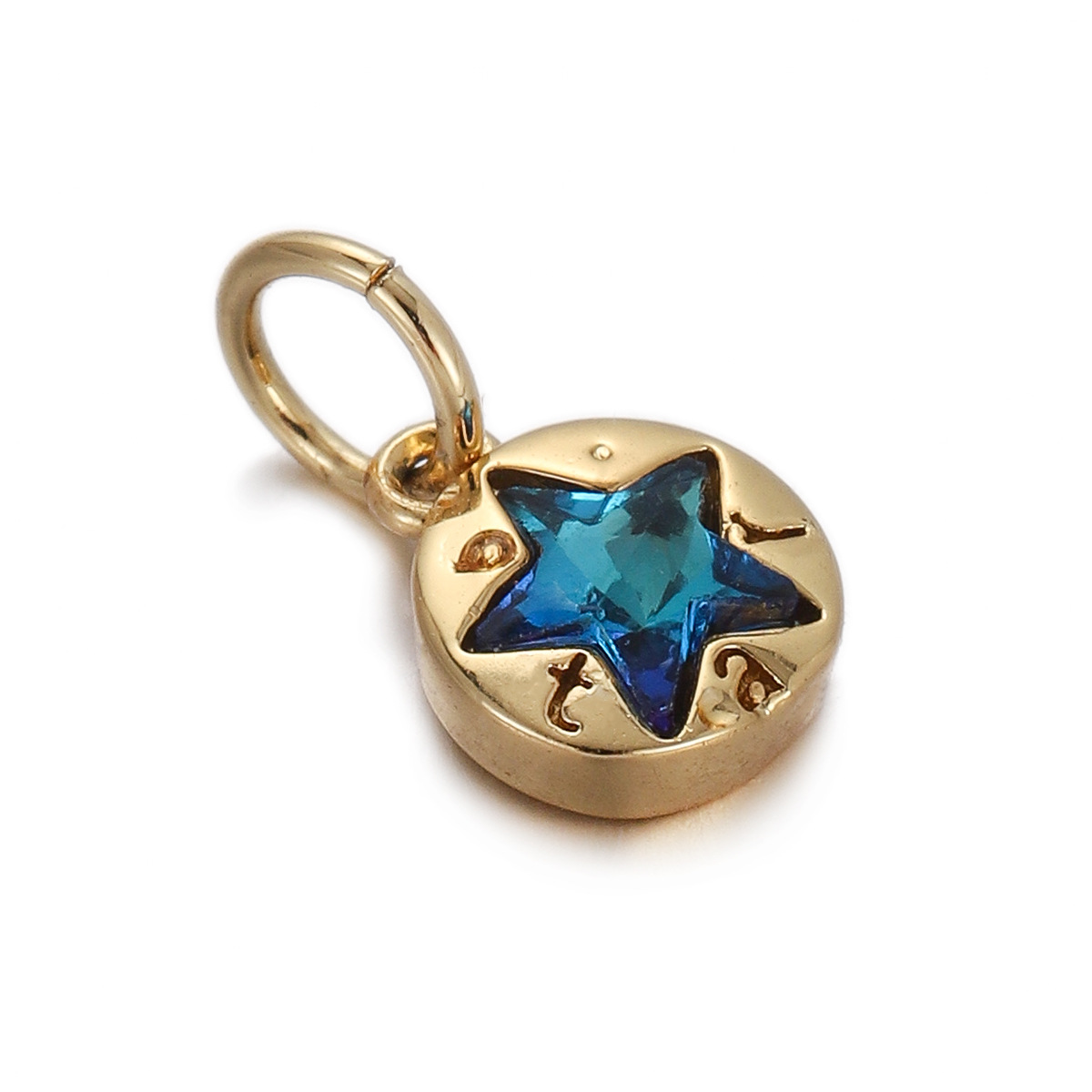 4g Weight Pendant Jewelry Making Type Gold Plated Plating Material Zircon Inlay Material 1 Piece Quantity Holiday, Daily Occasion Copper Material Geometric, Star, Moon Pattern Women's Gender Enamel Design Simple Style Style 1 Piece Copper Zircon Gold Plated Geometric Star Moon Pendant 29