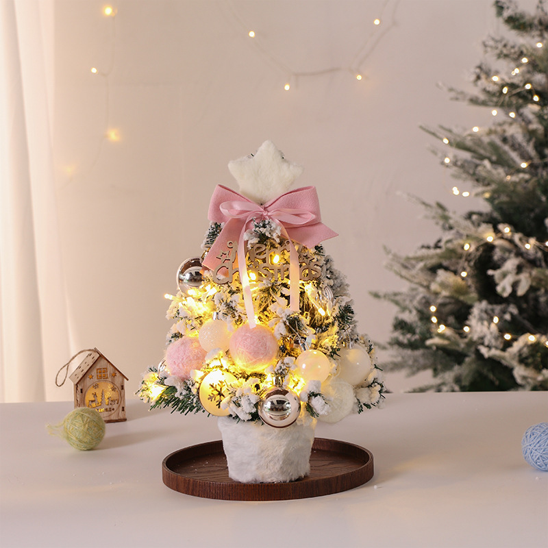 クリスマスツリーライト付き発光クリスマス装飾用品デスクトップ装飾クリスマスツリーdiy|undefined