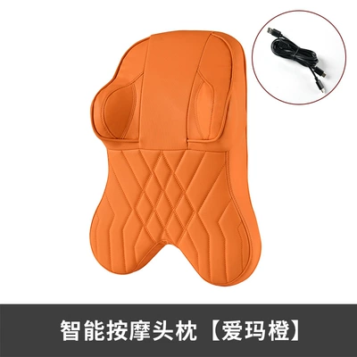 Car Massage Headrest Neck Pillow Lumbar Pillow Car Pillow Lumbar Pillow Cushion Lumbar Cushion Memory Foam Lumbar Pillow (Headrest) - intelligent-massage-headrest-love-horse-orange