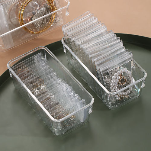 Wholesale Large Capacity PVC Anti-Oxidation Transparent Earring Necklace Ear Jewelry Storage Bag