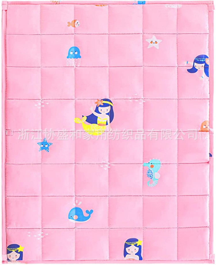 Suministro directo de fábrica edredón de gravedad impresión de algodón manta de gravedad cuentas de vidrio suave para niños weighted blanket