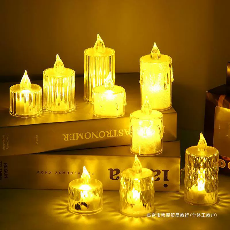 Transparent acrylic electronic candle, Birthday gift