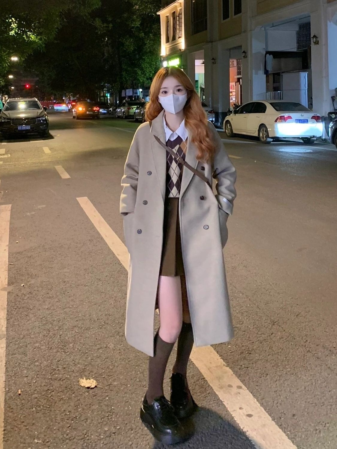 星空呢子大衣女秋冬新款韩系爆款小个子高级气质加厚毛呢外套
