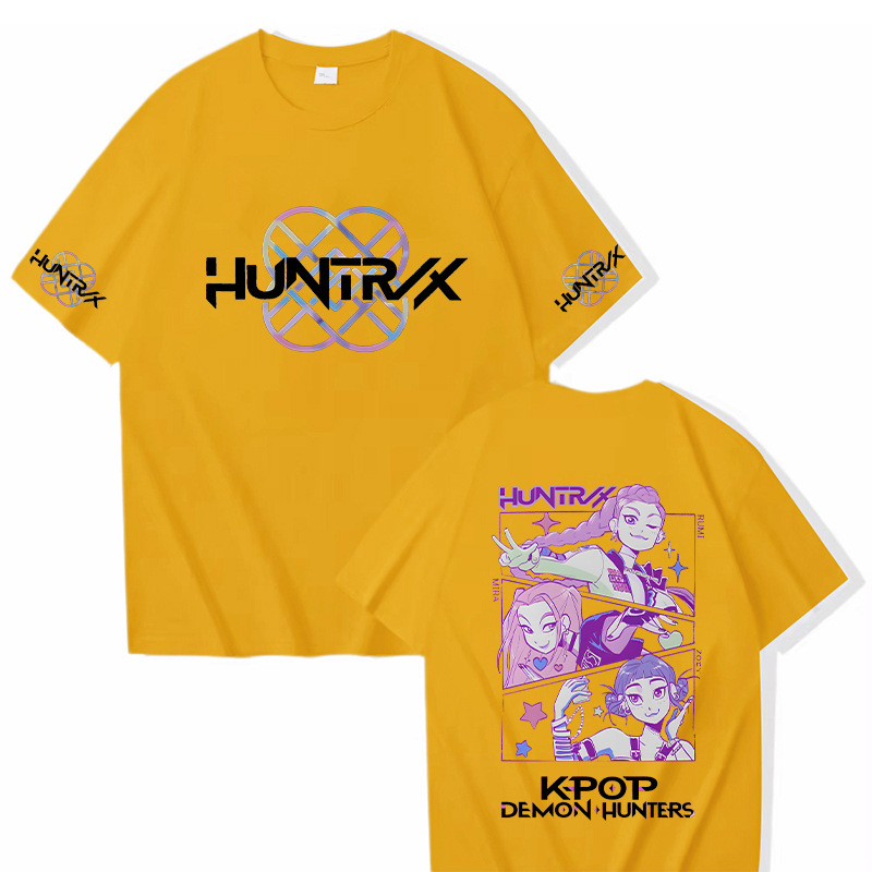 外贸猎魔女团KPop Demon Hunters纯棉中性款圆领上衣宽松休闲短袖|undefined