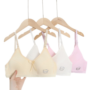 Shopee Girls' Development Period Wireless Bra for Middle and High School Students, Thin Cotton Comfortable Underwear