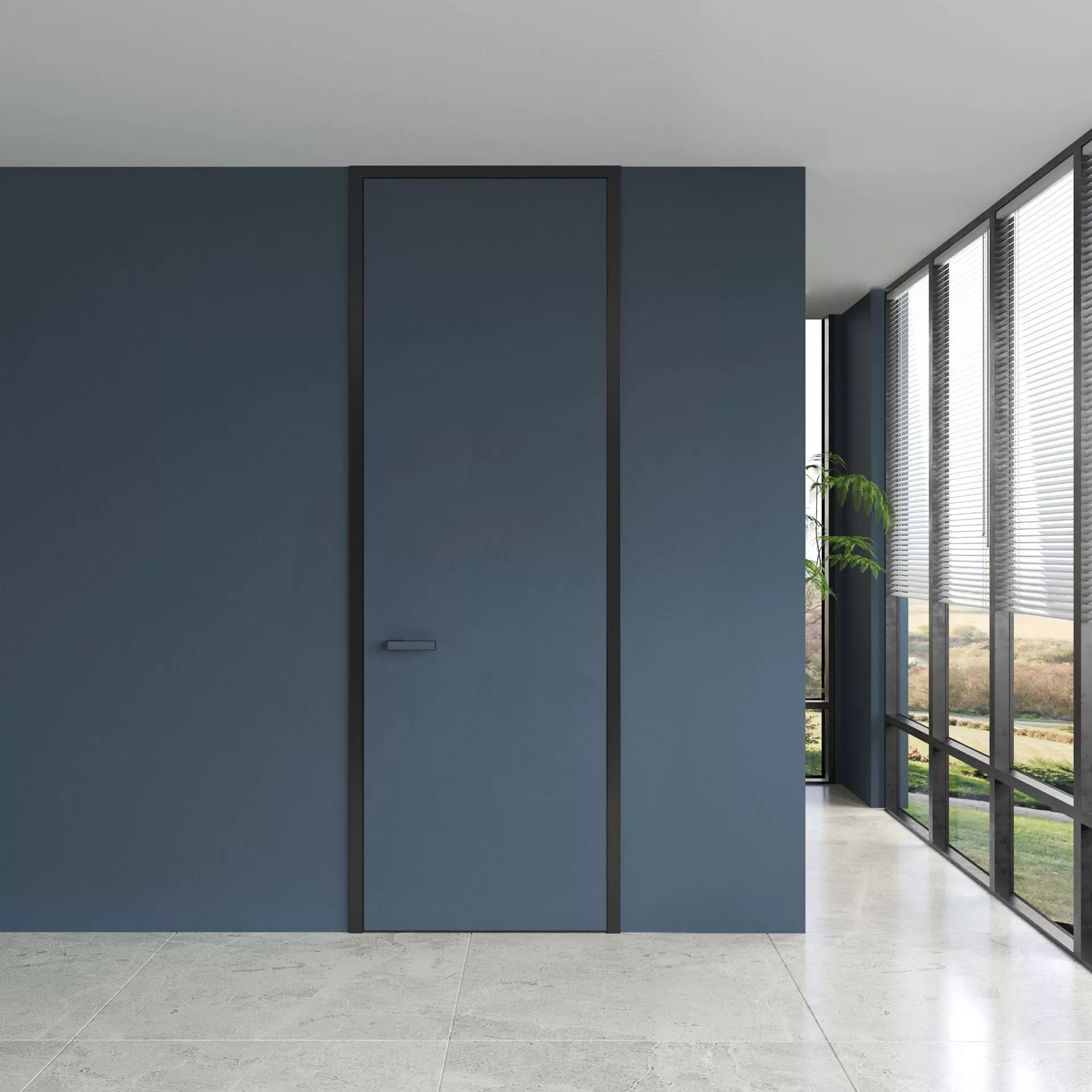 定制隐形铝木门卧室门简约室内家用极简隐形门平板免漆平开门45mm