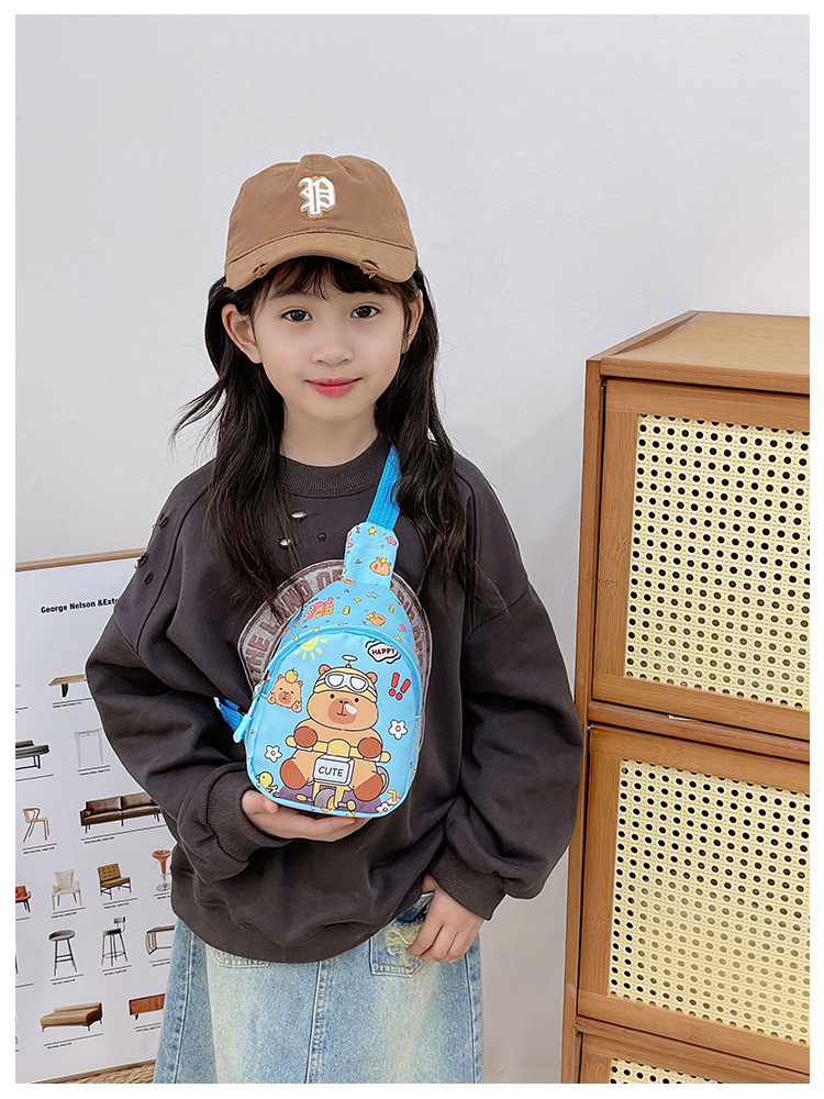 Kid'S Nylon Capybara Cute Square Zipper Fanny Pack display picture 15