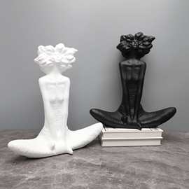 现代简约创意树脂人物雕塑摆件样板间电视柜客厅玄关家居软装饰品