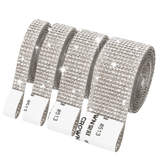 Rhinestone sticker self-adhesive sticker crystal DIY clothing accessories decoration sticker toys iron diamond sticker flash tape back glue diamond strip