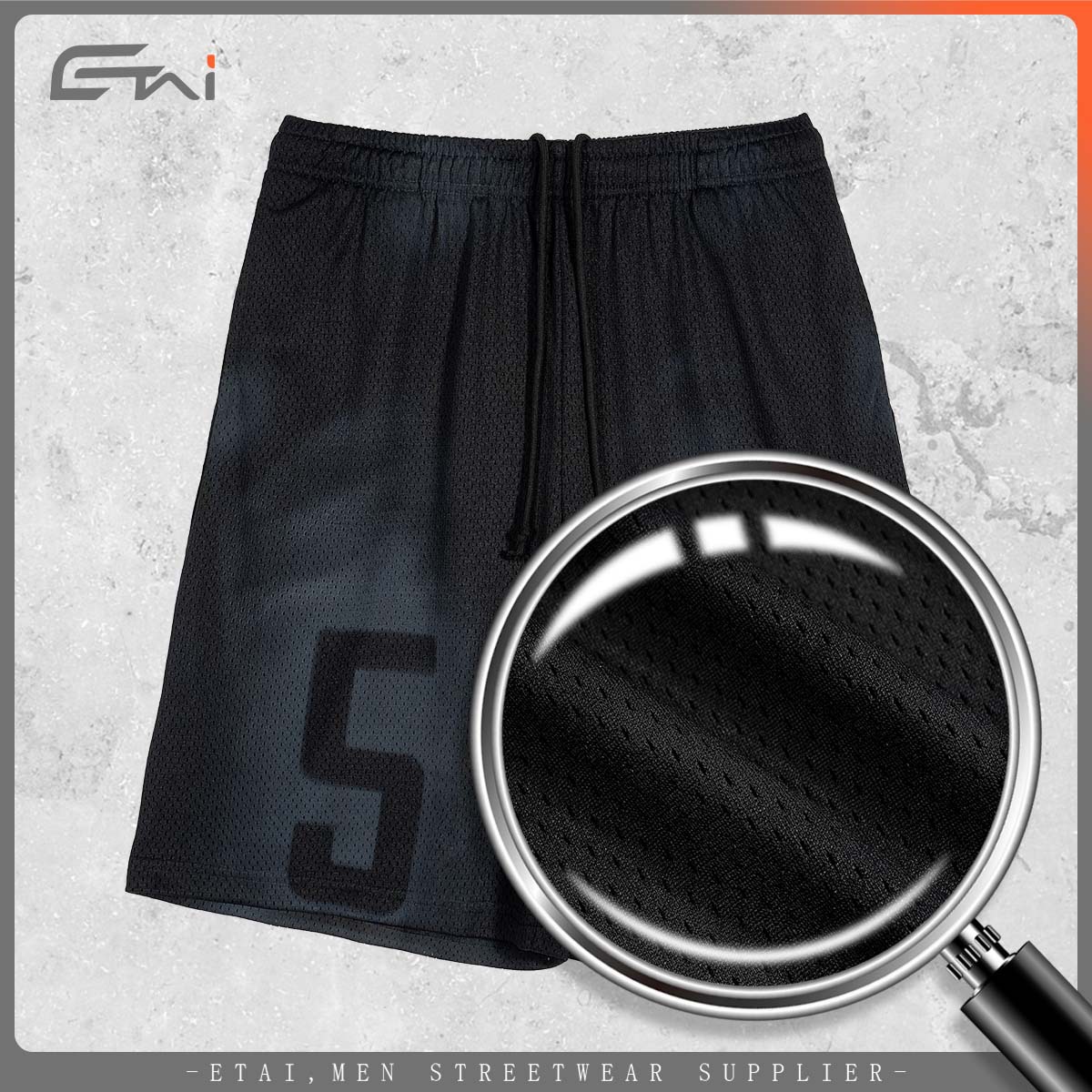 ETAI Hombre| Pantalones de spray de malla de rodilla de alta calidad, pantalones deportivos de secado rápido de cuerdas de verano